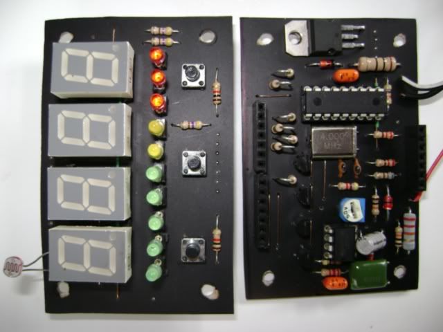 Home Made Digital Tachometer for my Car with Gear Shift Warning LED ... Circuit Diagram
